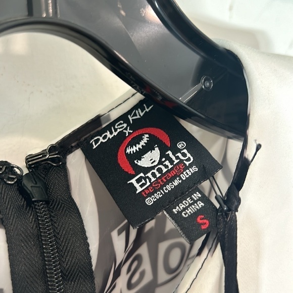 Emily The Strange Organza graphic a line mini dress Peter Pan collar small new - Picture 2 of 9